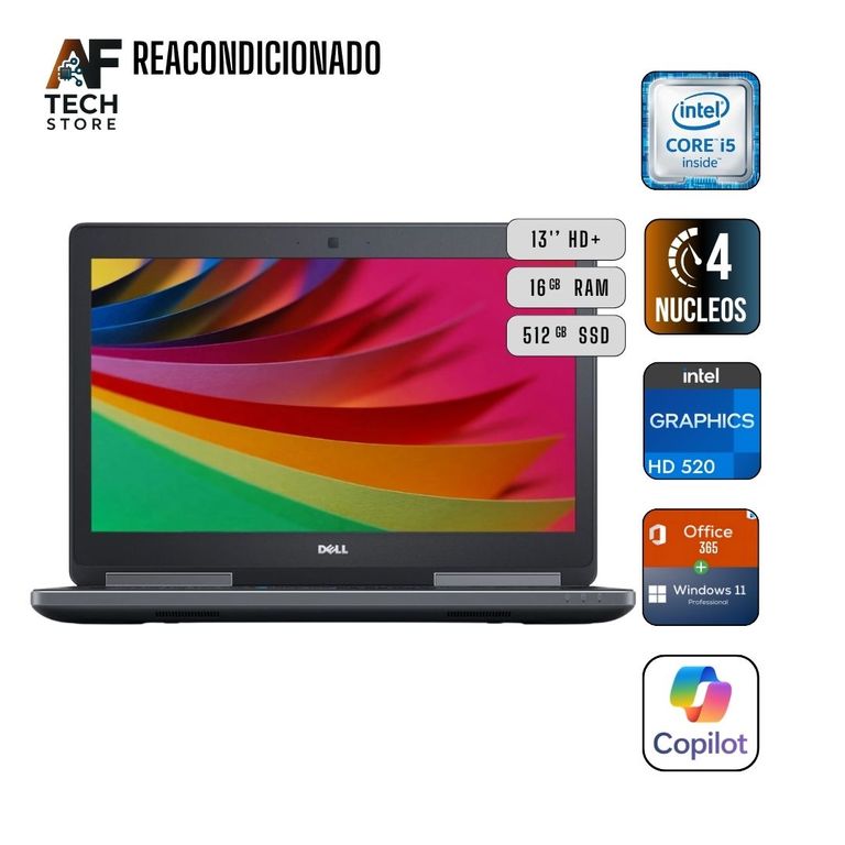 Notebook 5480 I5 6th 16GB 512GB - Win11+Office - Reacondicionado Profesional
