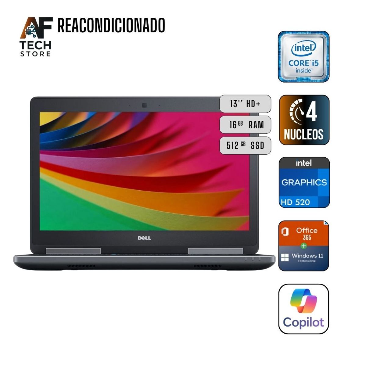 DELL - Notebook DELL 5480 I5 6th 16GB 512GB - Win11+Office - Reacondicionado Profesional