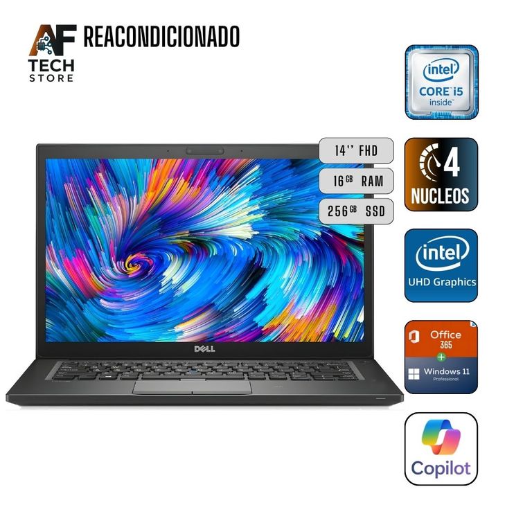 Notebook 5480 I5 7th 16GB 256GB - Win11+Office - Reacondicionado Profesional