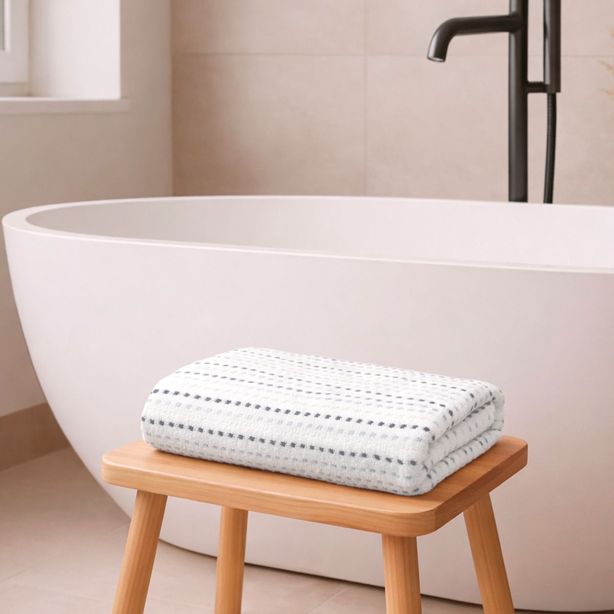 NAUTICA - Toalla de Baño Stripe Nautica Home 100% algodón76x137cm white