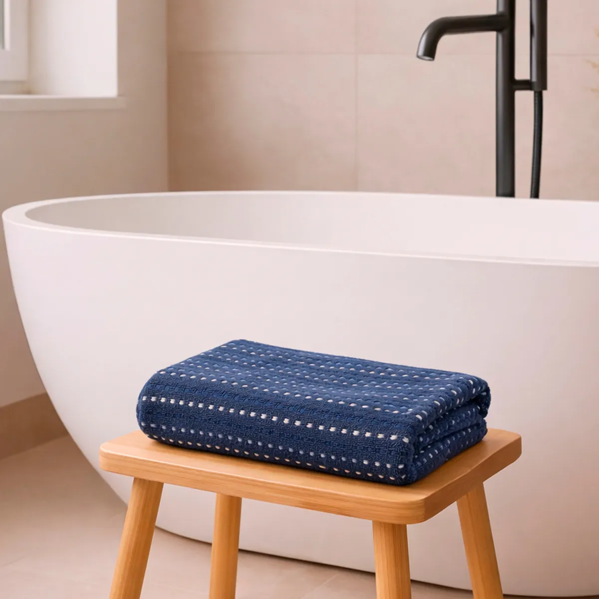 NAUTICA - Toalla de Baño Stripe Nautica Home 100% algodón76x137cm azul