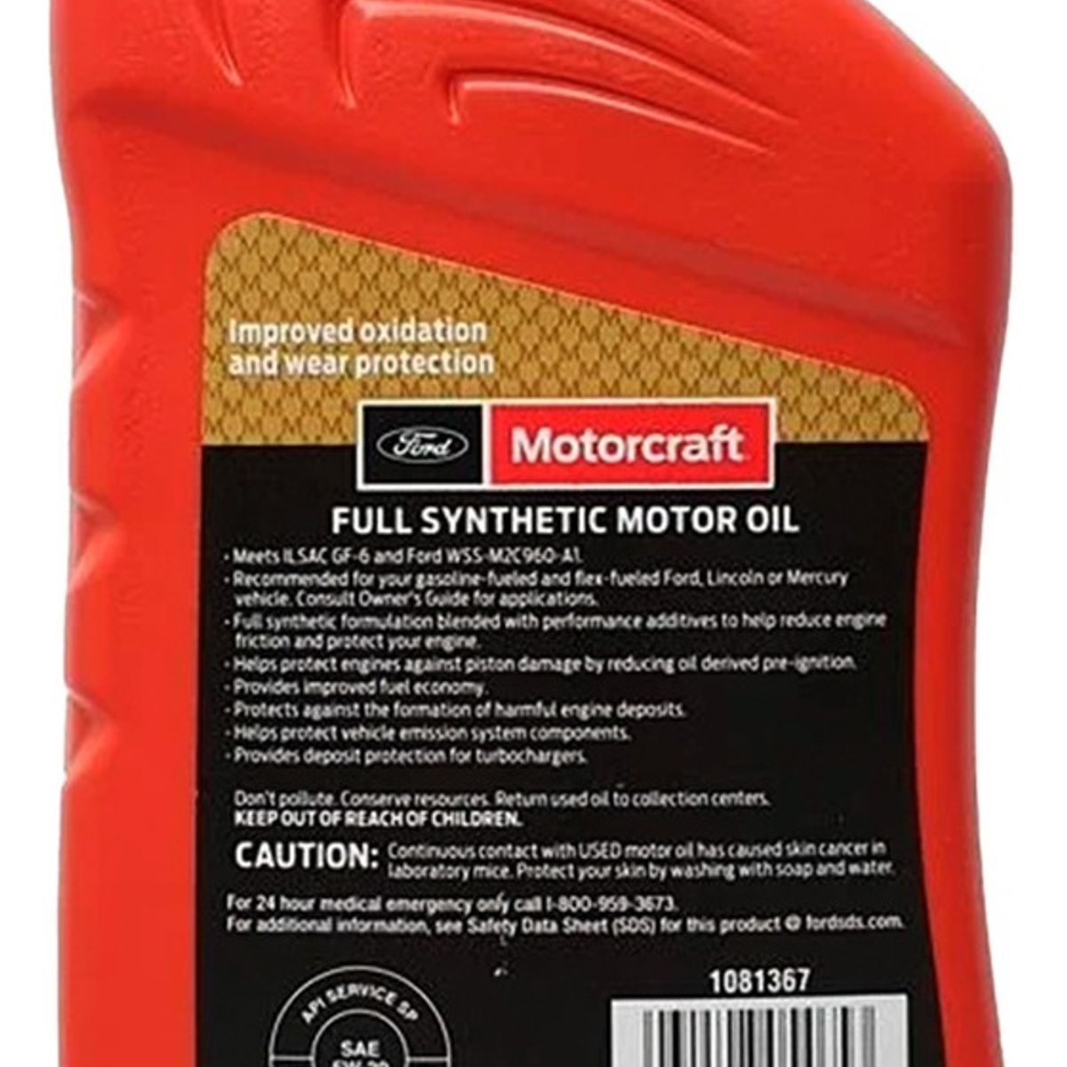 FORD - Aceite Motorcraft Motor Sae 5w20 Full Sintetico 946 Ml