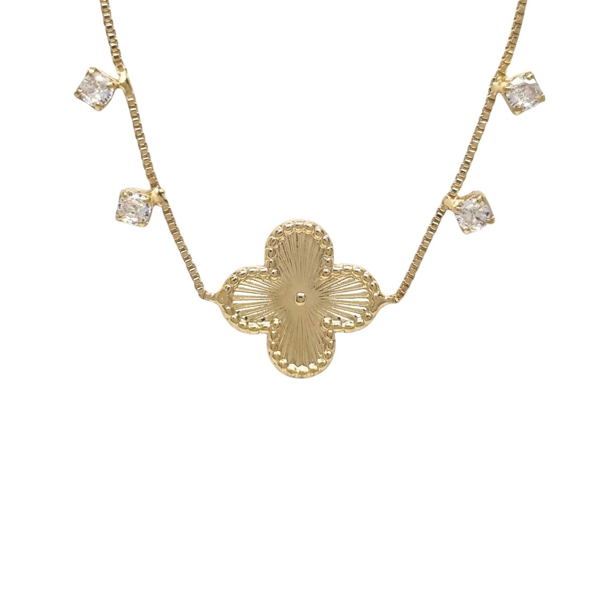 JOYAS LANDEROS - Collar Trébol Circones Enchapada en Oro de 18k