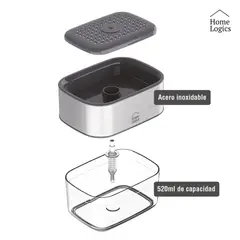 HOME LOGICS - Dispensador Lavalozas Acero Contenedor 520ml