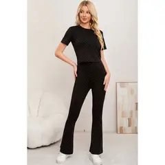 LIKE SHOP - Conjunto Mujer 2 Piezas Polera Y Calza Full Brillos Tendencia 7037