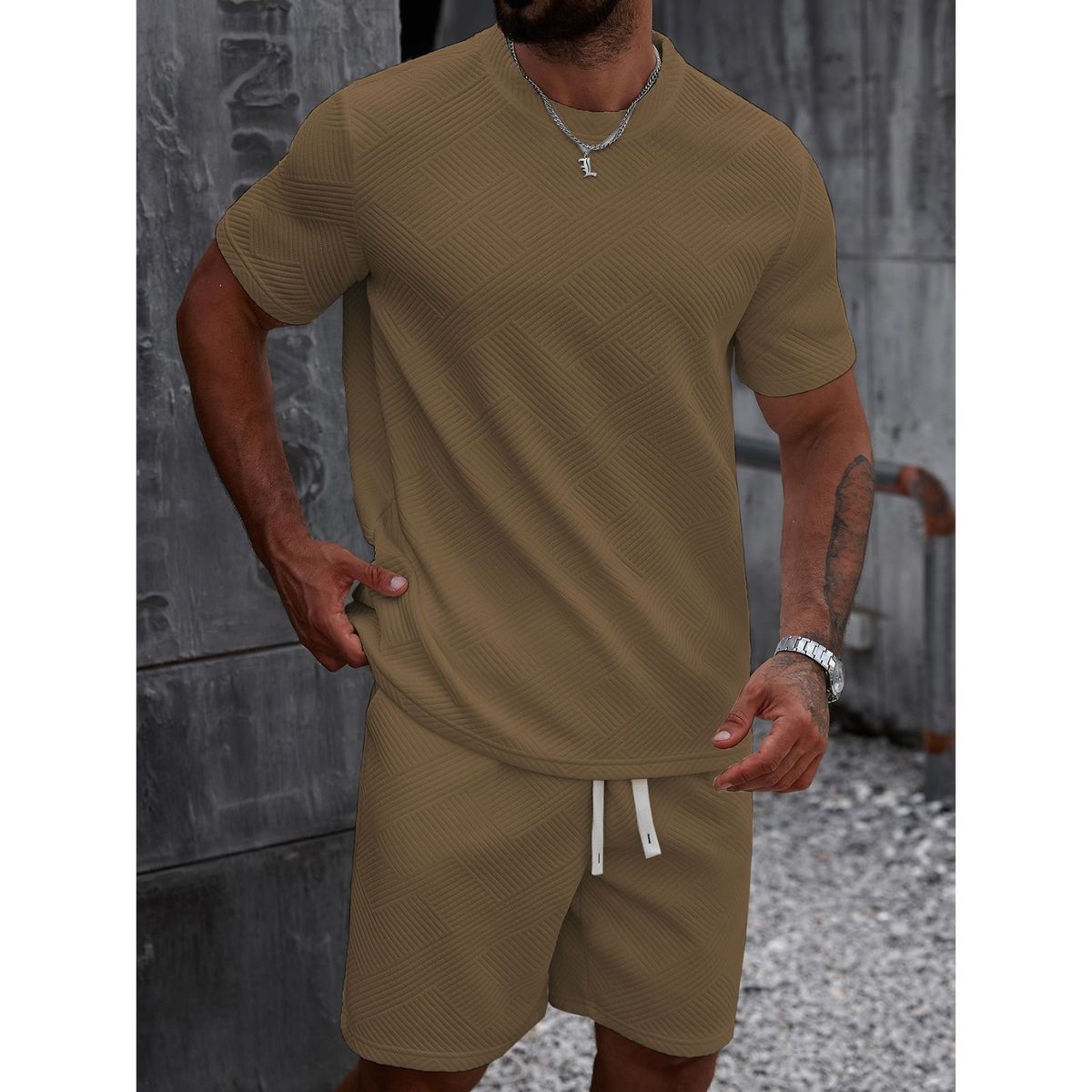 LIKE SHOP - Conjunto Hombre Short y Polera Tendencia Urbana 0271