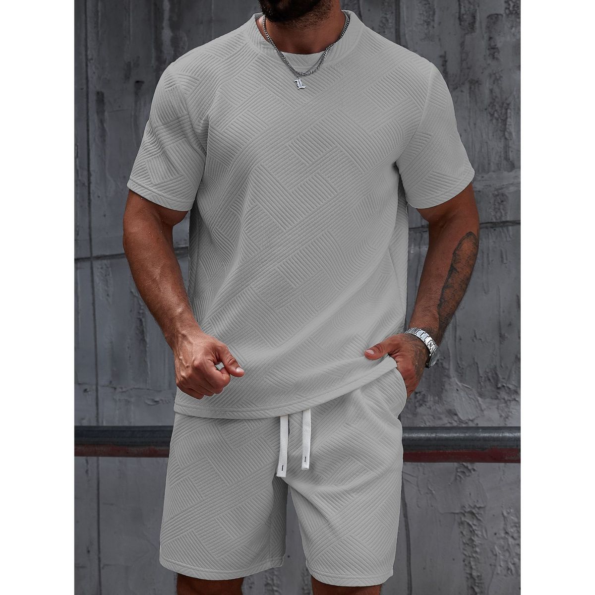 LIKE SHOP - Conjunto Hombre Short y Polera Tendencia Urbana 0271