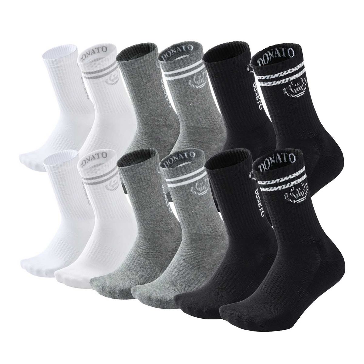 GIOVACCHINO - Pack de 12 Calcetines Largos Deportivos Algodón Acolchonado Mujer