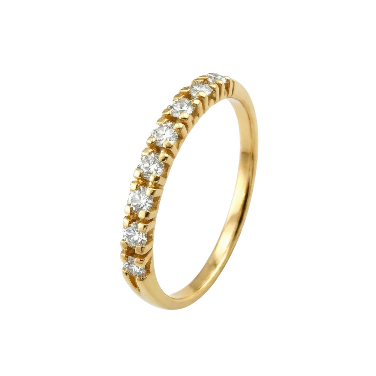 JB JOYAS BARON - Anillo Oro 18kt Platino Cintillo Eternidad Circonitas