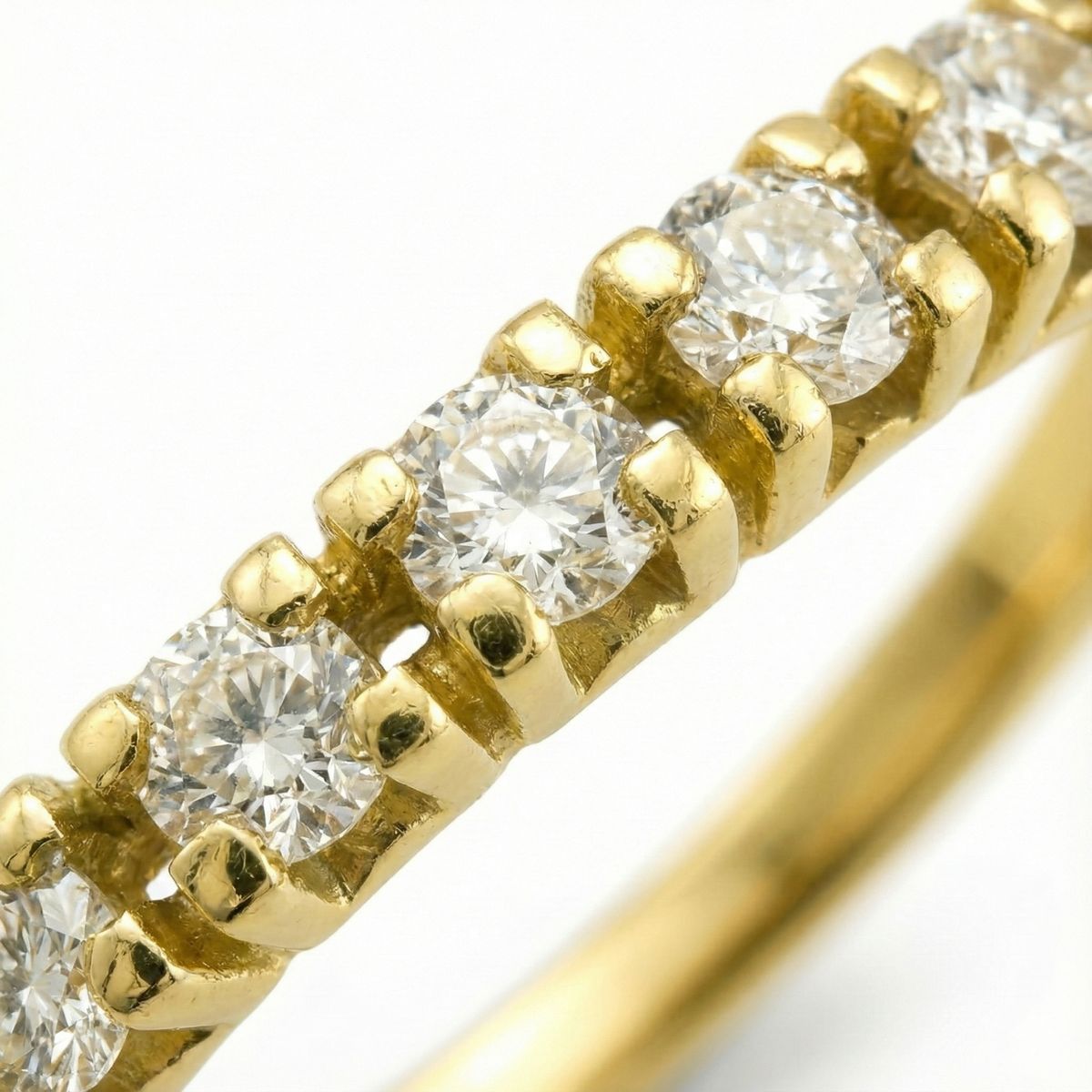 JB JOYAS BARON - Anillo Oro 18kt Platino Cintillo Eternidad Circonitas