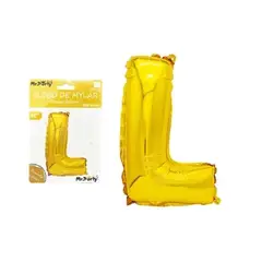 GENERICO - Globo metálico dorado 40cm letra L