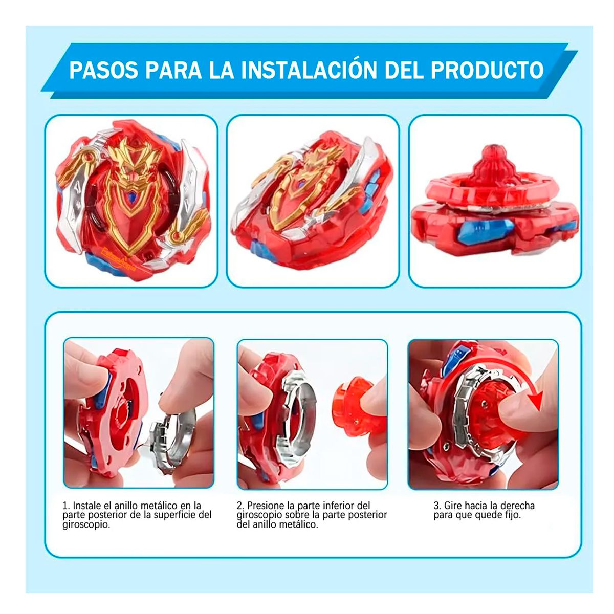 OFERTABKN - Set12 Beyblades Metal Fusion Con Maleta Lanzadores Bayblades
