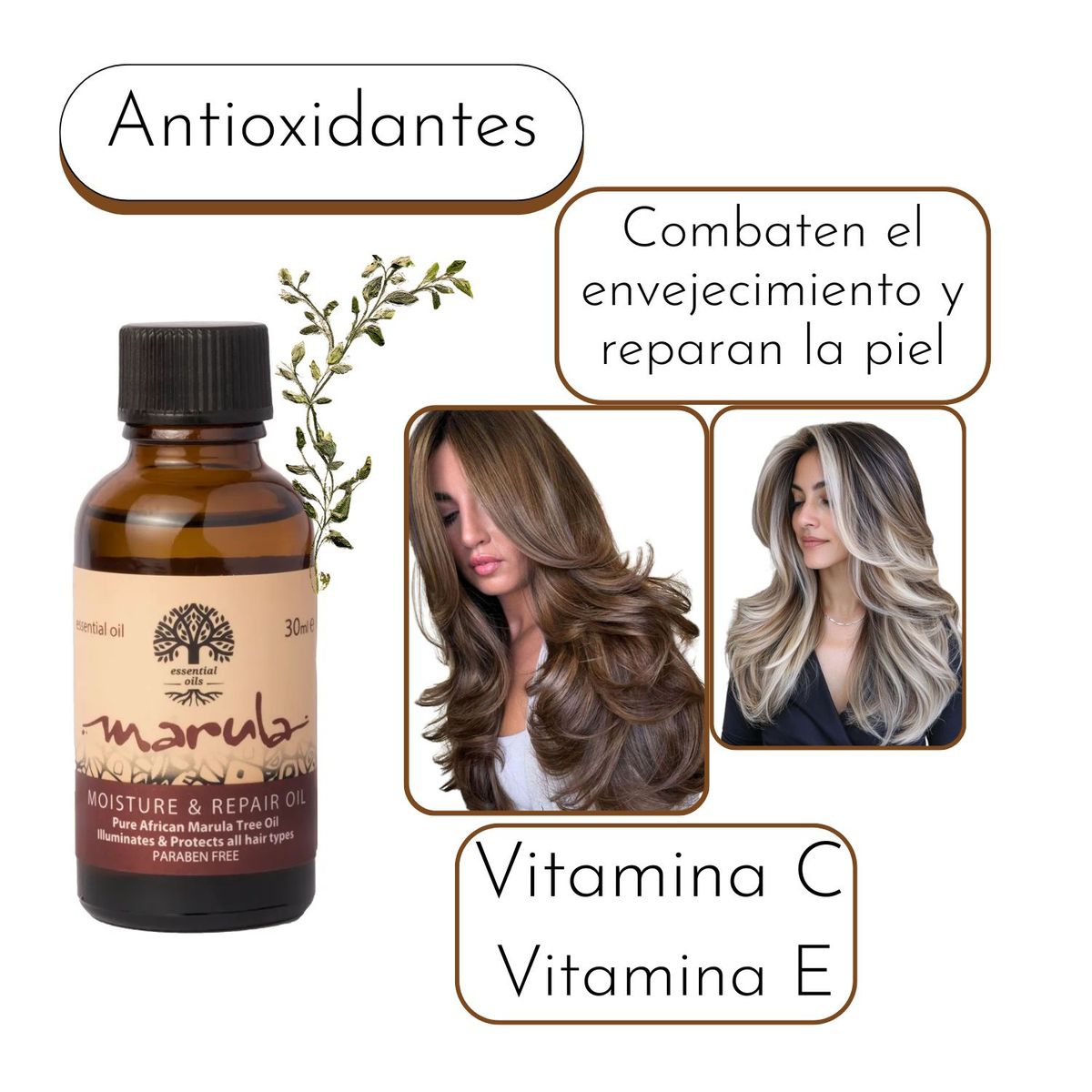 GENERICO - Aceite Essential Oil Marula Moisture Repair oil 30ml Brillo Suavidad Protección