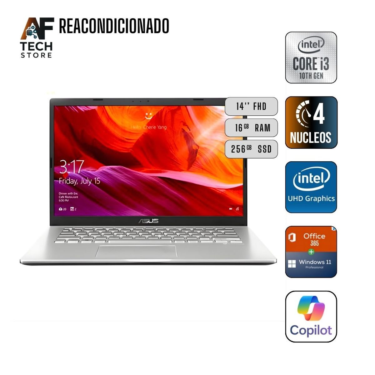 ASUS - Notebook ASUS X409J I3 10th 16GB 256GB - Win11+Office - Reacondicionado Profesional