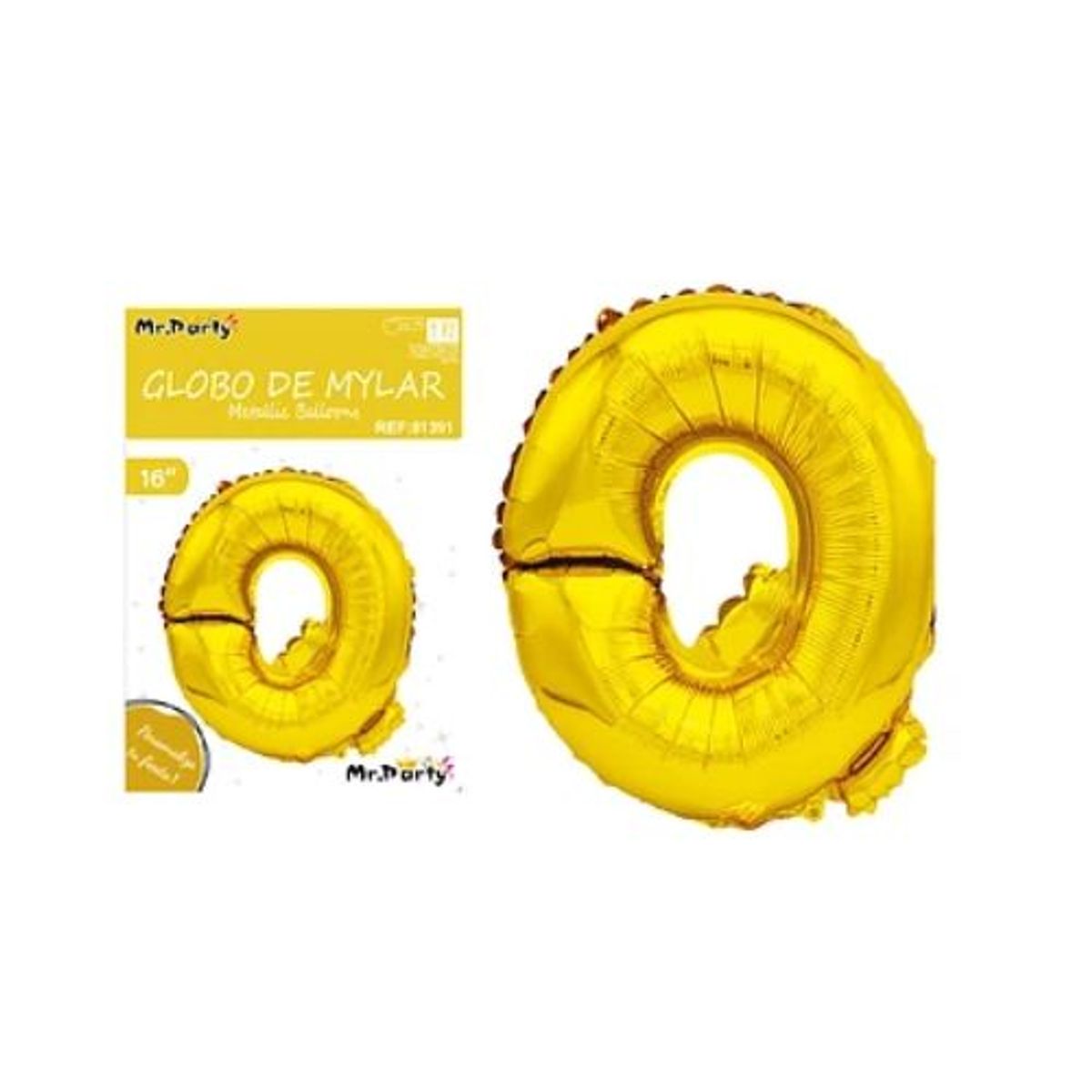 GENERICO - Globo metálico dorado 40cm letra Q