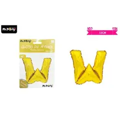 GENERICO - Globo metálico dorado 40cm letra W