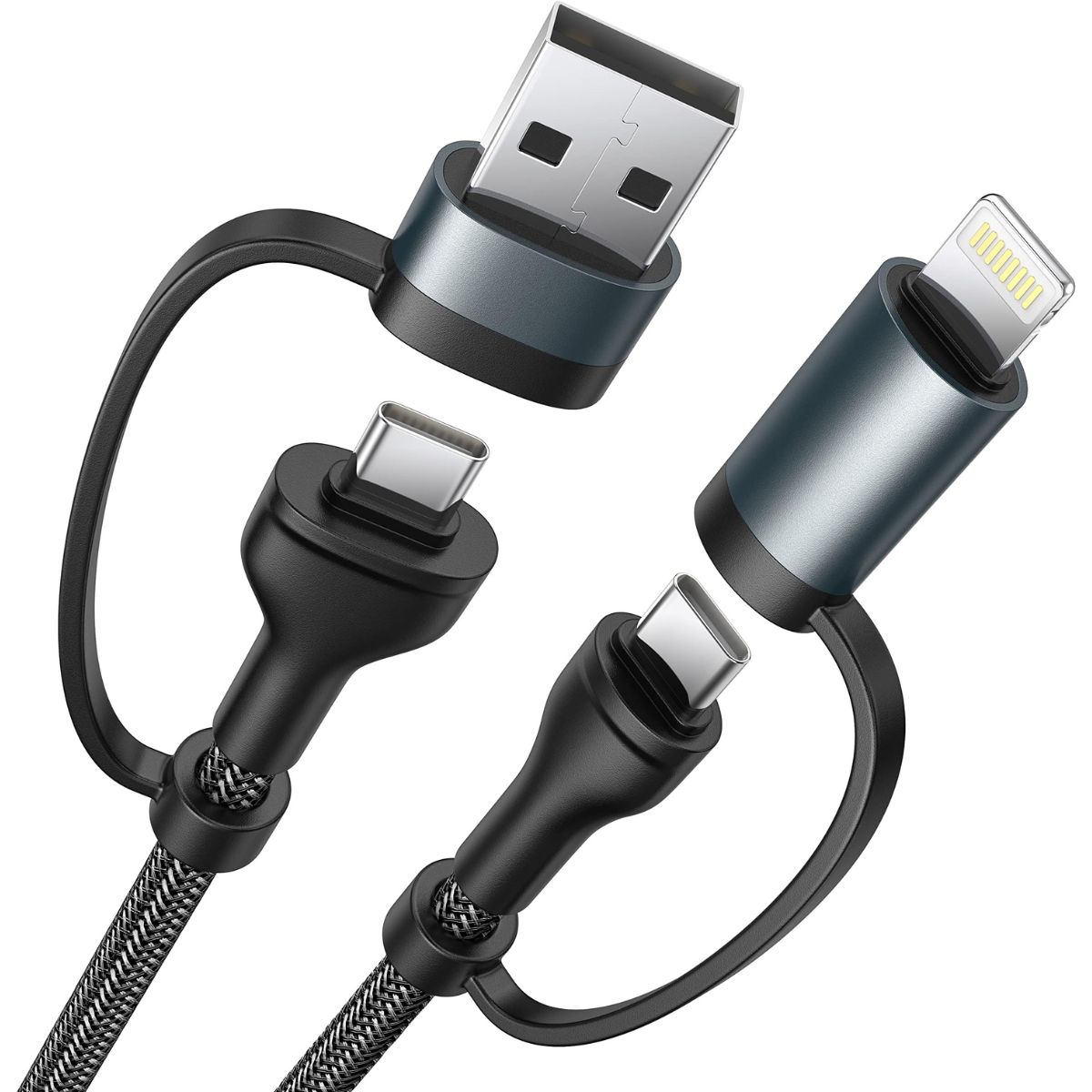 GENERICO - Cable De Datos Múltiple Compatible Usb Usb-c Ligtning 4 En 1