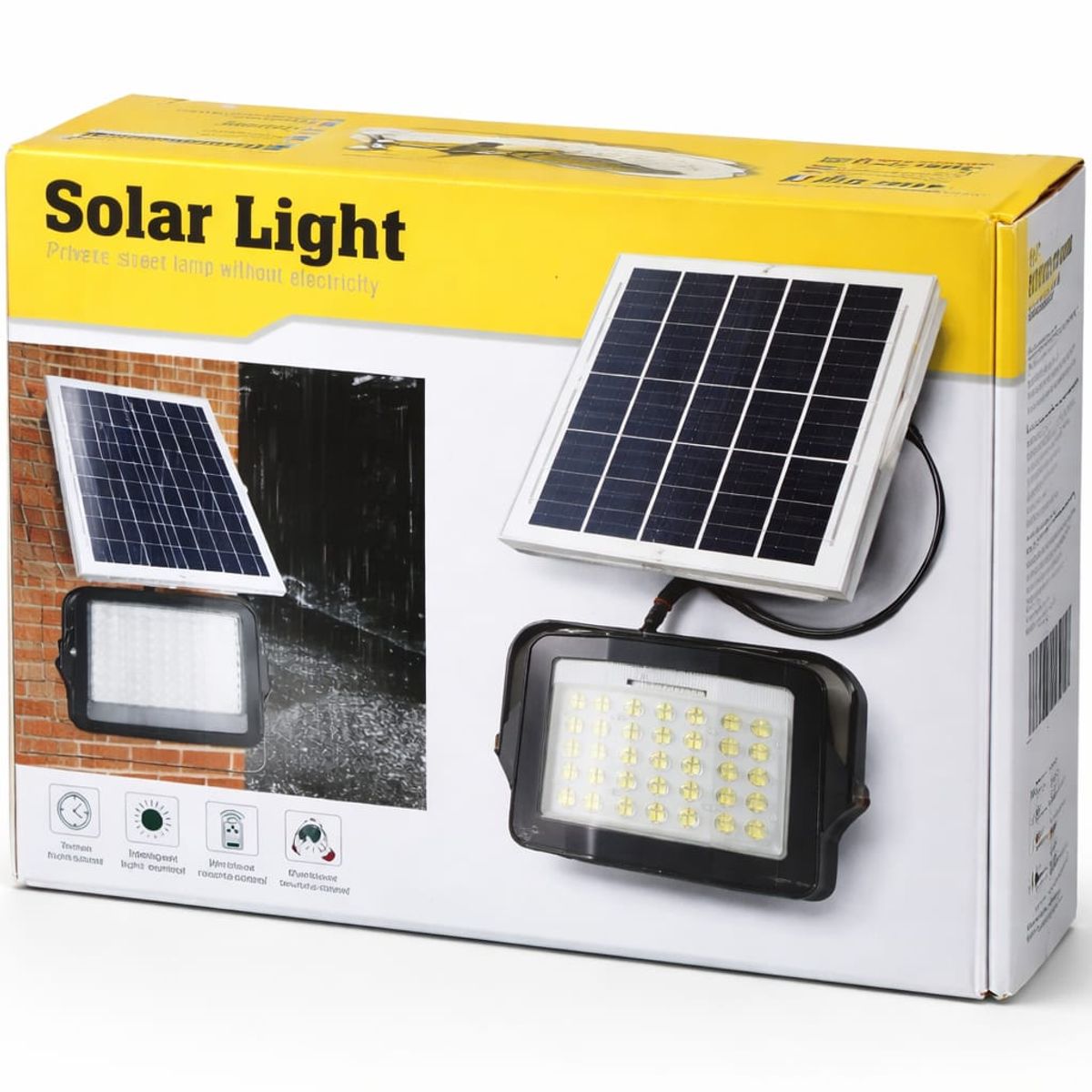 Foco Solar Led 500w Ext con Panel Solar Control Remoto Ip65 Negro, marca GENERICO - Foto Principal