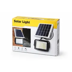 GENERICO - Foco Solar Led 500w Ext con Panel Solar Control Remoto Ip65 Negro