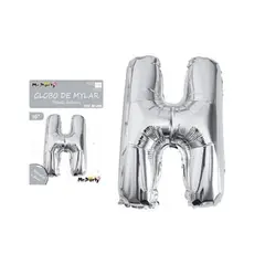 GENERICO - Globo metálico plateado 40cm letra H