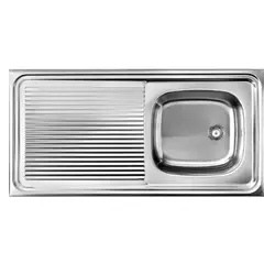 GENERICO - LAVAPLATO AC.INOX 100MM 1 CUBET SEC.IZQ 1 PERF.