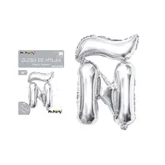 GENERICO - Globo metálico plateado 40cm letra Ñ