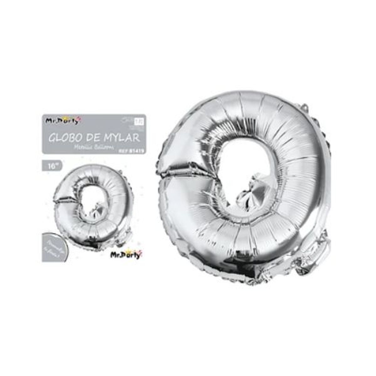 GENERICO - Globo metálico plateado 40cm letra Q