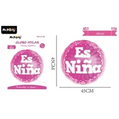 GENERICO - Globo metalizado baby shower es niña 45cm