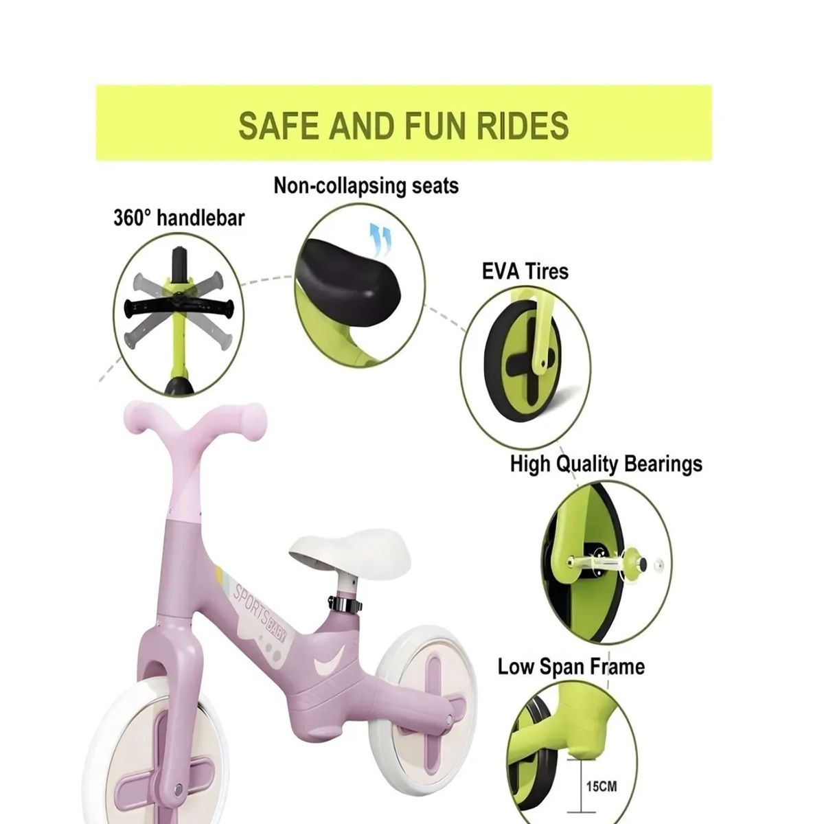 GENERICO - Bicicleta Equilibrio Aprendizaje Sin Pedales Niña Niño