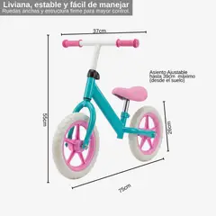 GENERICO - Bicicleta Bebé Equilibrio Niños Asiento Ajustable Infantil Rosa