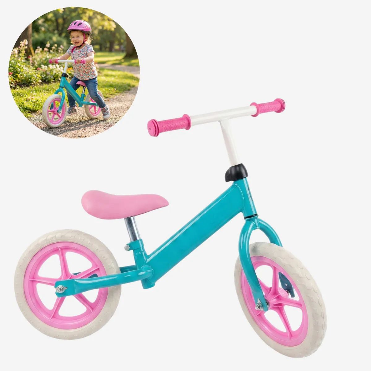 GENERICO - Bicicleta Bebé Equilibrio Niños Asiento Ajustable Infantil Rosa