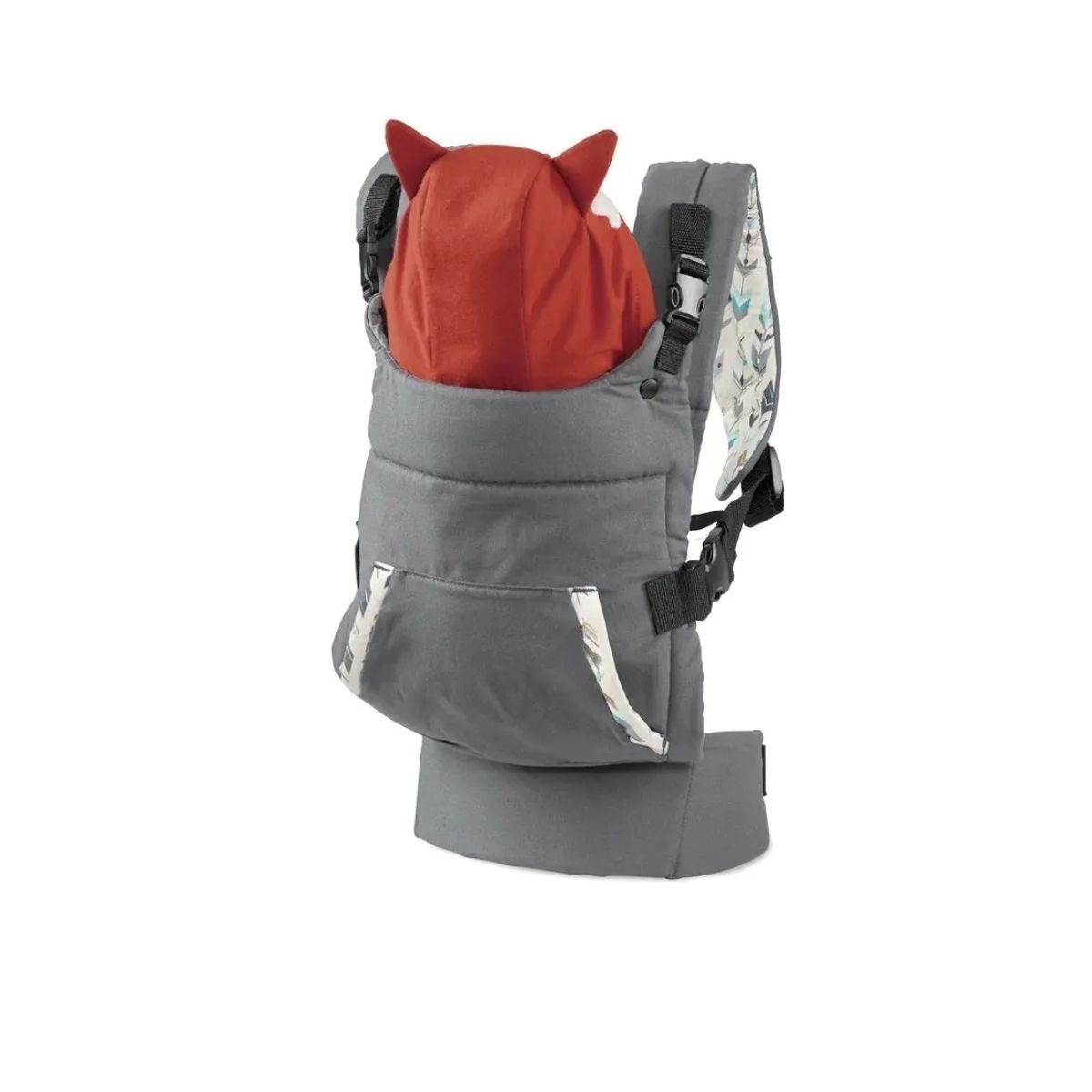 GENERICO - Mochila Portabebés Ergonómica Riffi Fox Con Capucha Gris