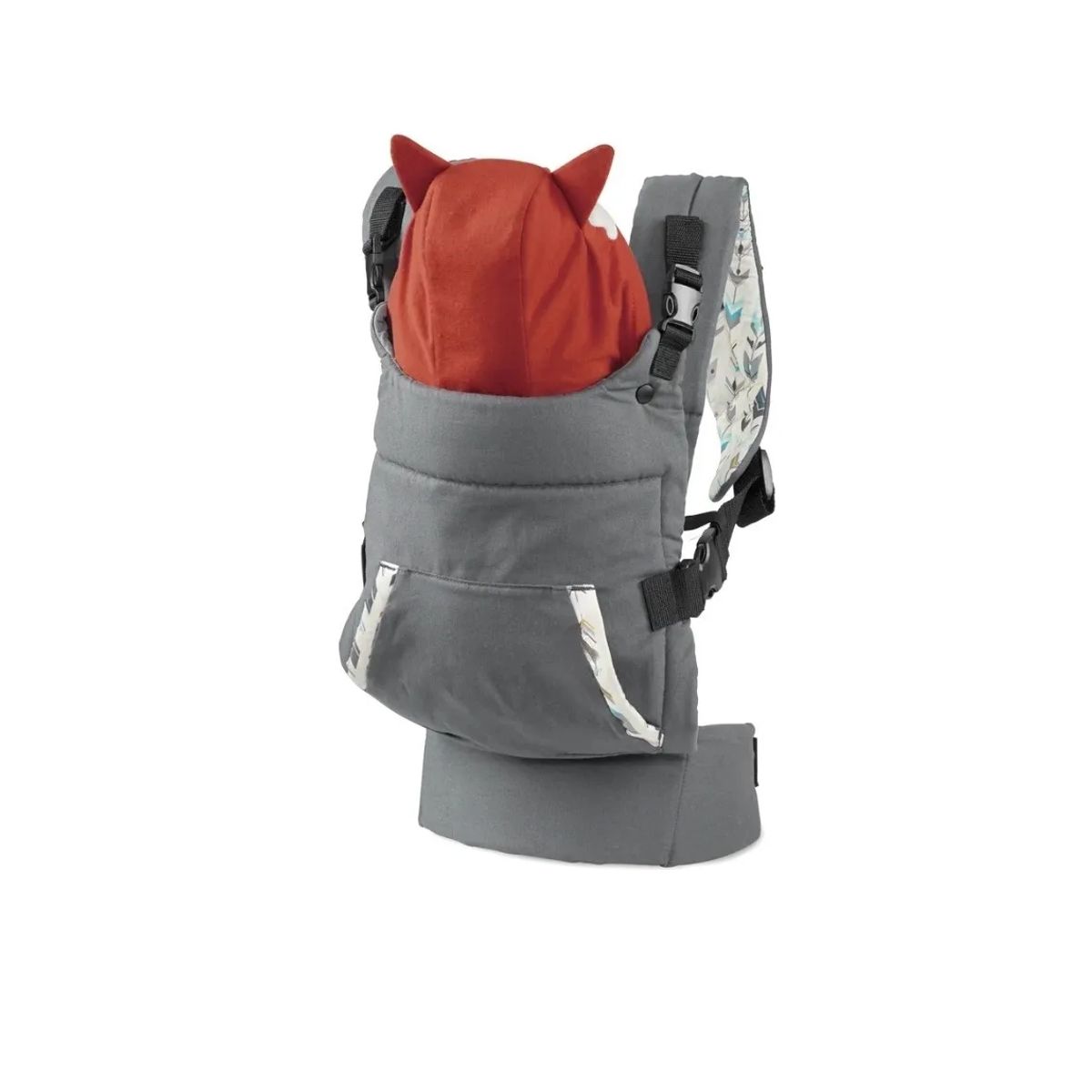 GENERICO - Mochila Portabebés Ergonómica Riffi Fox Con Capucha Gris