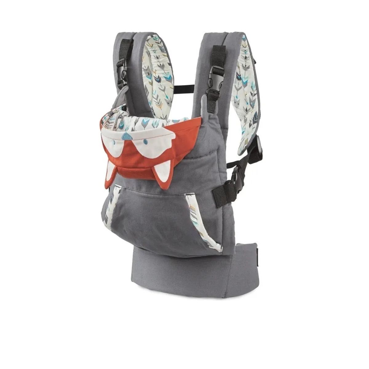 GENERICO - Mochila Portabebés Ergonómica Riffi Fox Con Capucha Gris