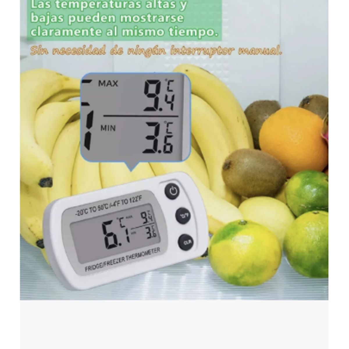 GENERICO - 2pcs Termómetro Para Heladera Digitales Para Cocina 2pcs Blanco