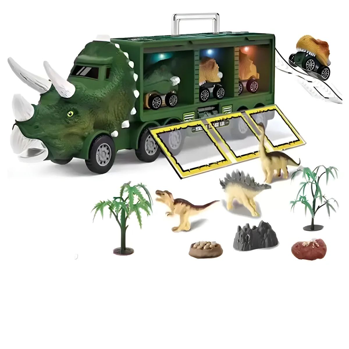 GENERICO - Camion Dinosaurios Autitos Con Luces Y Sonidos
