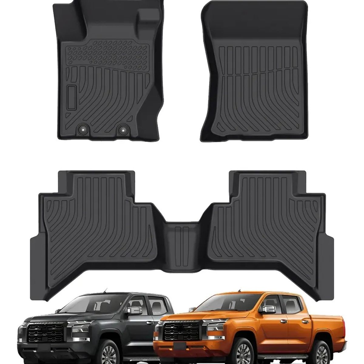 KUANGYE - 3 Piezas Negro Cubre Pisos Calce Perfecto Para Mitsubishi L200 2025+