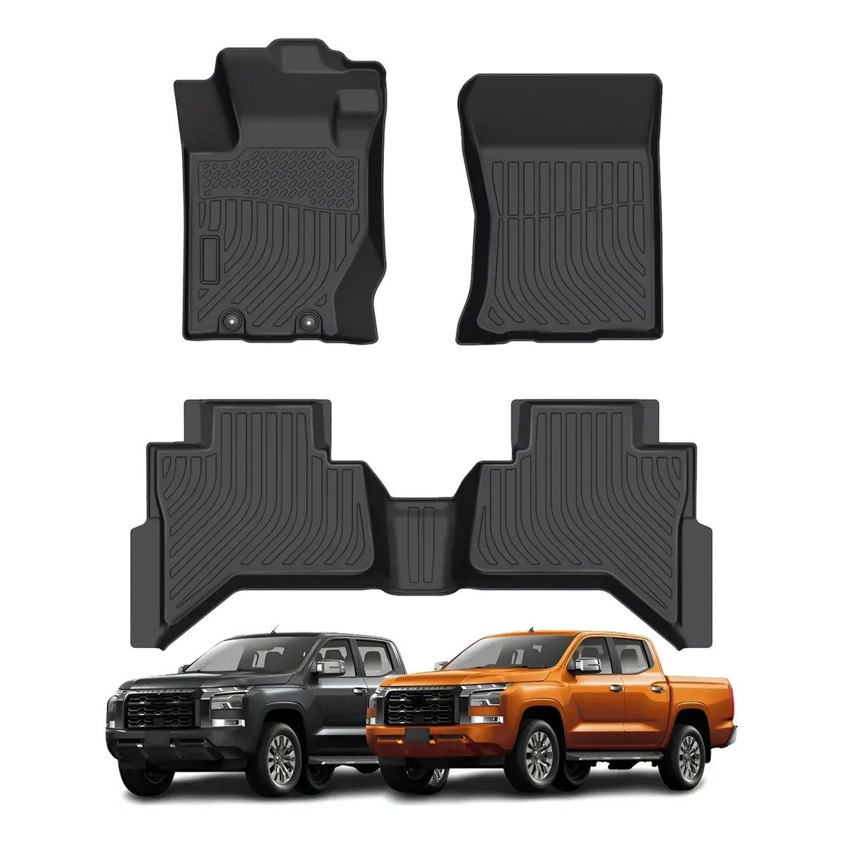 KUANGYE - 3 Piezas Negro Cubre Pisos Calce Perfecto Para Mitsubishi L200 2025+