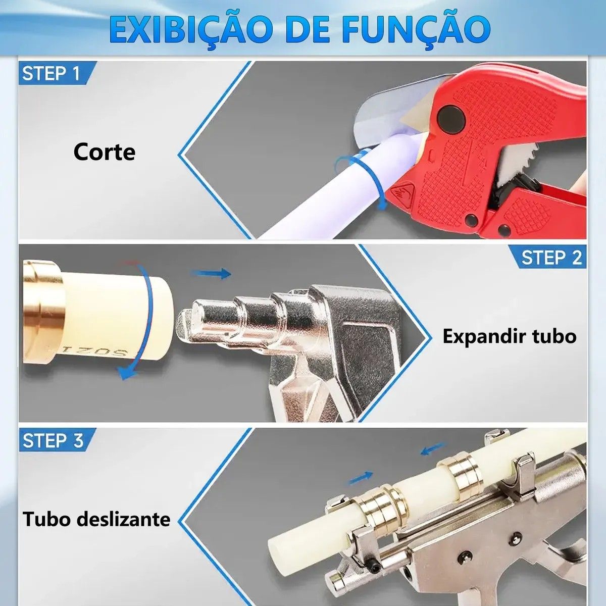 KUANGYE - Kit Prensa Para Pex De 16 A 25mm Incluye Tijera Y Abocardador