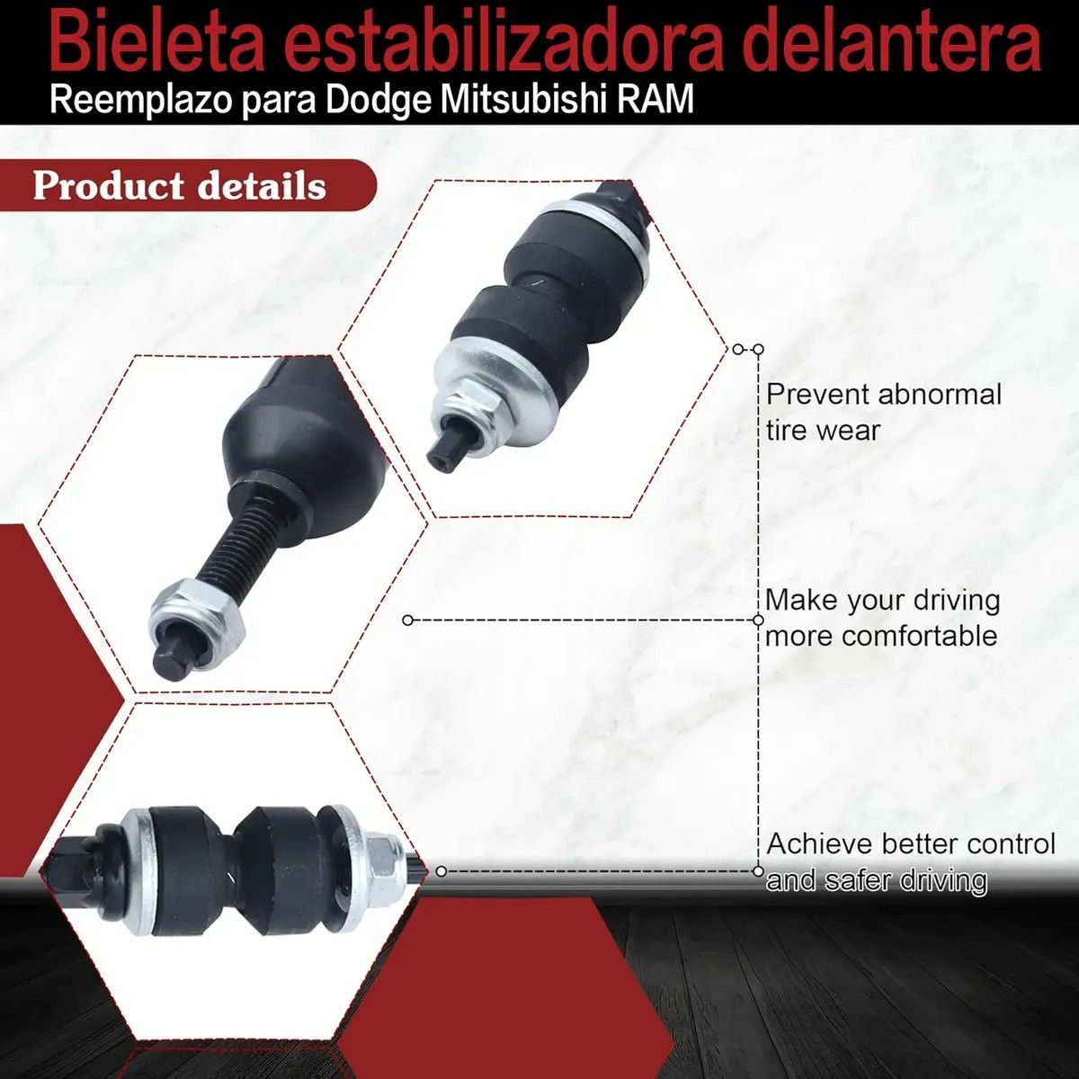 KUANGYE - Par Bieleta Barra Estabilizadora Del Para Dodge Dakota 2005 A 2012