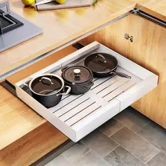 KUANGYE - Bandeja Organizadora Extensible Para Cubertería Ollas Blanco