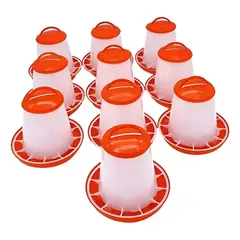 KUANGYE - Comedero Gallinas Granja Pajareras 1500g Pack X10 Unidades Rojo