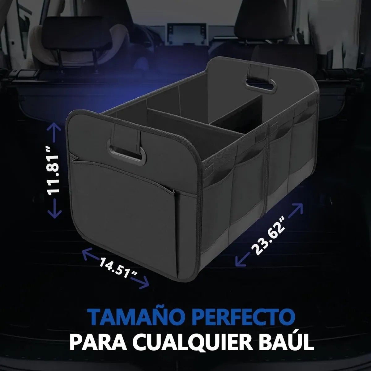 KUANGYE - Caja Organizadora De Maleta Auto Bolso Maletero Plegable Negro