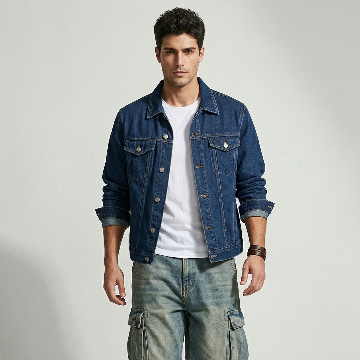 D'JOE - Chaqueta Jeans Mezclilla Azul Clasico Hombre