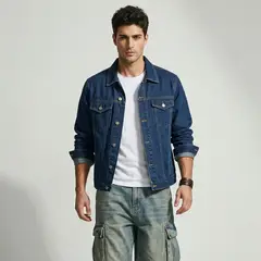 D'JOE - Chaqueta Jeans Mezclilla Azul Clasico Hombre
