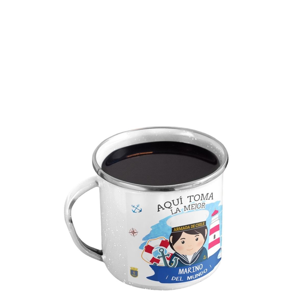 GENERICO - Taza Enlozada Orgullo Marino - Valor y Vigor en Alta Mar