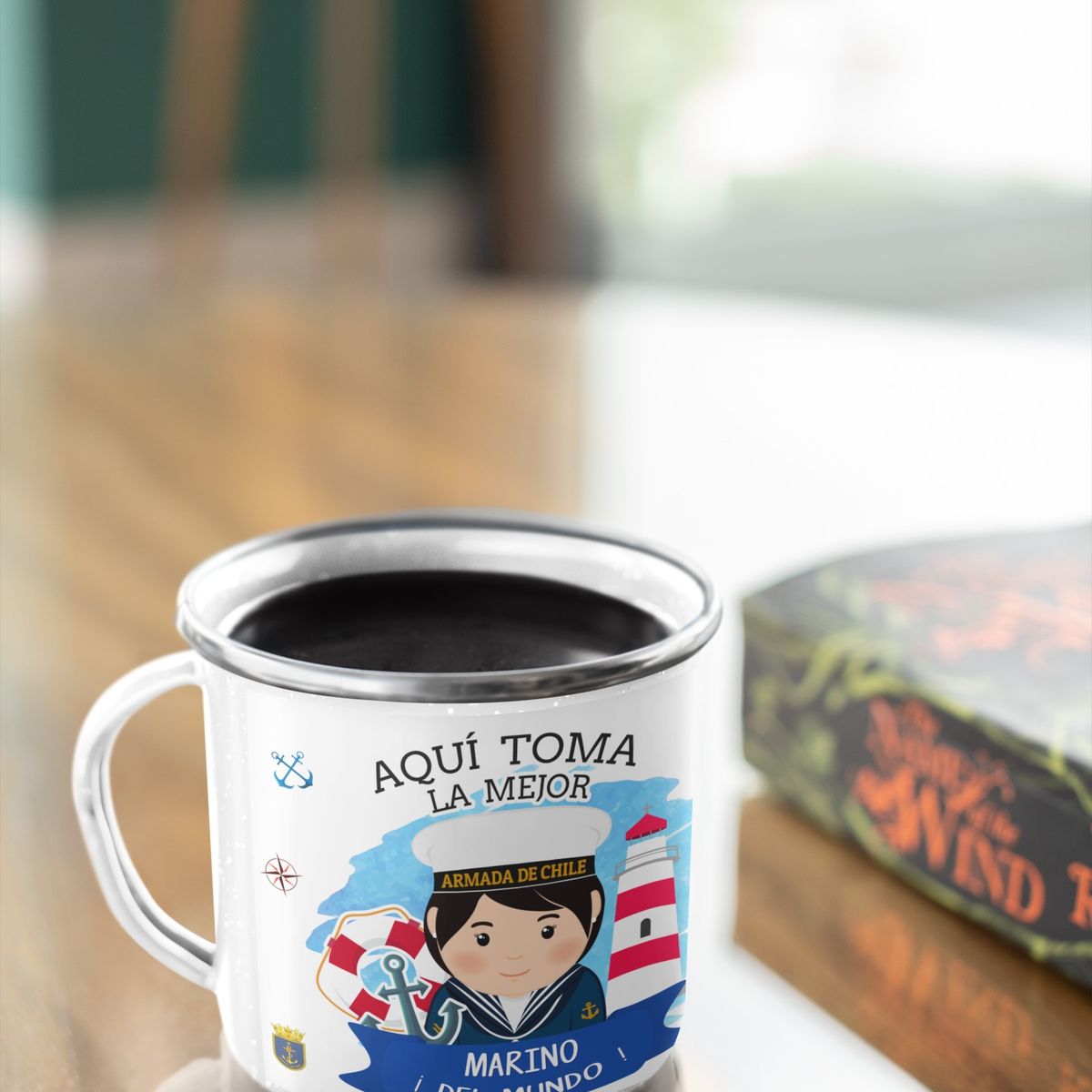 GENERICO - Taza Enlozada Orgullo Marino - Valor y Vigor en Alta Mar