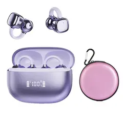 LENOVO - Audífonos Clip Plus RS119 TWS Bluetooth 6.0 - Morado y estuche