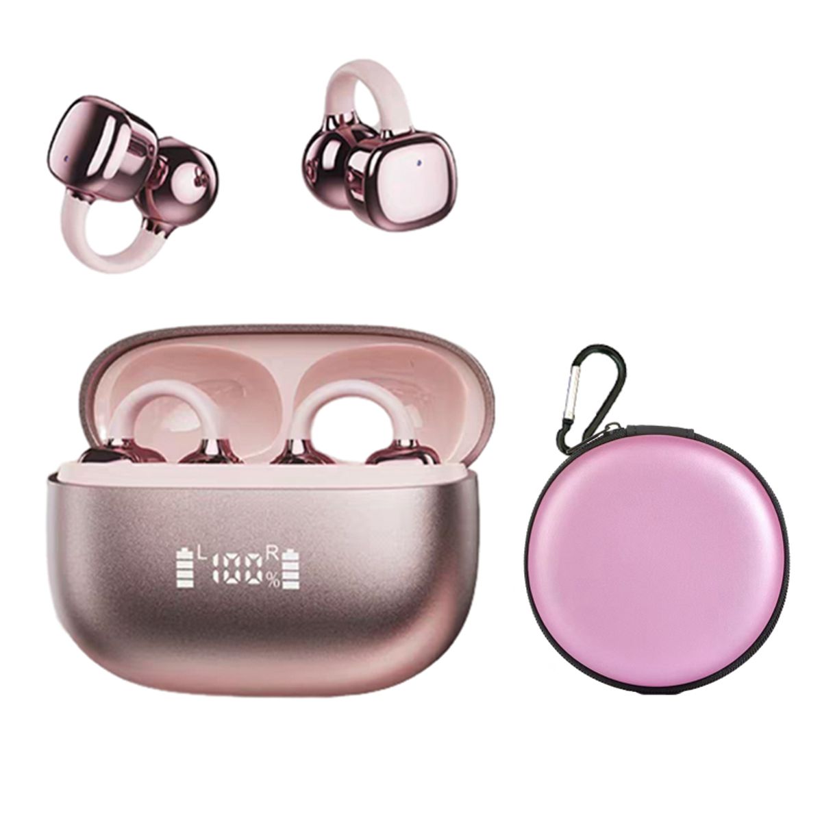 LENOVO - Audífonos Lenovo Clip Plus RS119 TWS  Bluetooth 6.0 - Rosa y estuche