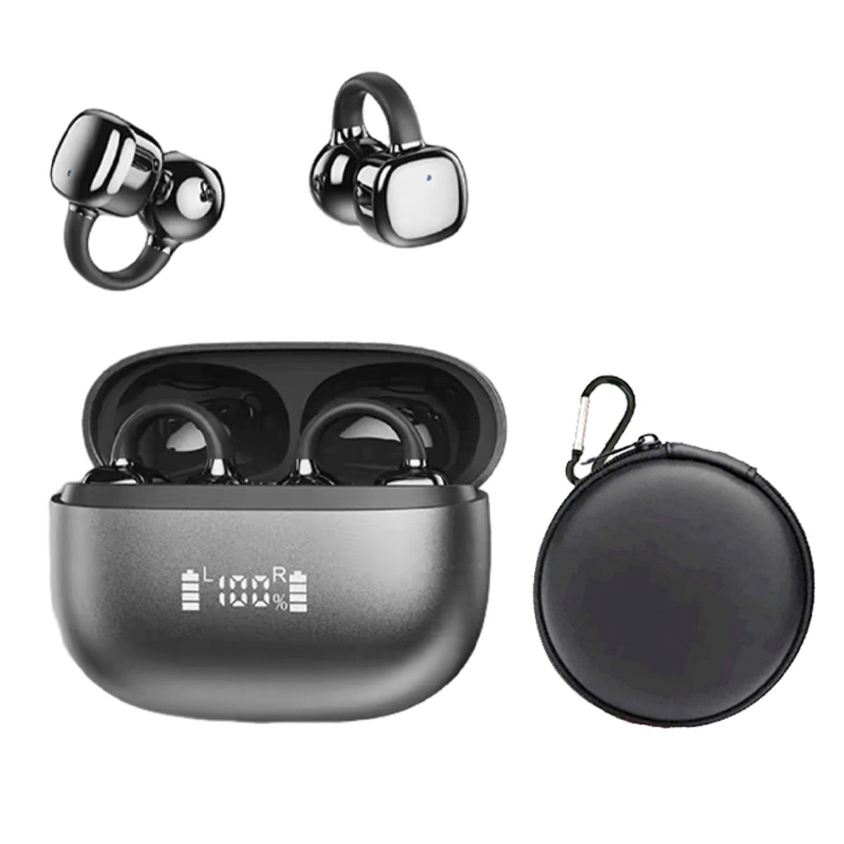 LENOVO - Audífonos Lenovo Clip Plus RS119 TWS  Bluetooth 6.0 - Negro y estuche